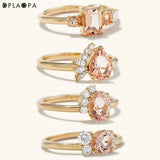 DPLAOPA 925 Sterling Silver Pear Cut Italic Cluster Ring