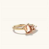 DPLAOPA 925 Sterling Silver Pear Cut Italic Cluster Ring