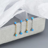 925 Sterling Silver Tassel Stud Earrings for Girls Women