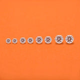Classic Round Cut 925 Sterling Silver Stud Earrings for Lady