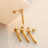 18K Punk Rock Nail Screw Piercing Stud Earrings