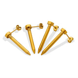 18K Punk Rock Nail Screw Piercing Stud Earrings