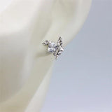 ZFSILVER 925 Sterling Silver Square Zircon Earrings