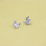 ZFSILVER 925 Sterling Silver Square Zircon Earrings