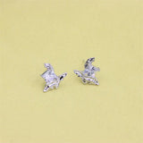 ZFSILVER 925 Sterling Silver Square Zircon Earrings