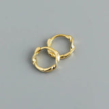 S925 Silver Hoop Earring Twist Ring Wave Geomertry Jewelry
