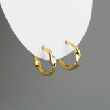S925 Silver Hoop Earring Twist Ring Wave Geomertry Jewelry