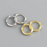 S925 Silver Hoop Earring Twist Ring Wave Geomertry Jewelry