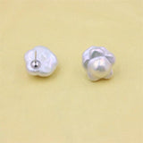 Baroque Freshwater Pearl Plum Blossom Stud Earrings 925 Sterling Silver