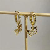 SOMILLIA 925 Silver Ear Hoop Earrings 18K Golden Zircon Party Jewelry