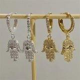 SOMILLIA 925 Silver Ear Hoop Earrings 18K Golden Zircon Party Jewelry