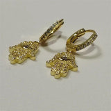 SOMILLIA 925 Silver Ear Hoop Earrings 18K Golden Zircon Party Jewelry