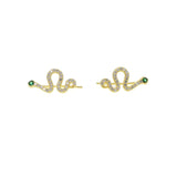 Long Snake Earring Micro Paved CZ 925 Sterling Silver