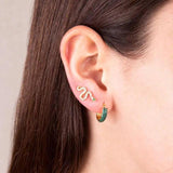 Long Snake Earring Micro Paved CZ 925 Sterling Silver