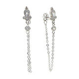 925 Silver Crown CZ Dangle Earrings Women Wedding Jewelry