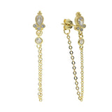 925 Silver Crown CZ Dangle Earrings Women Wedding Jewelry