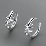 Small Chain Hoop Huggie Earrings Twist Cartilage Ear Buckles 925 Sterling Silver