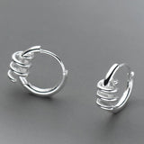 Small Chain Hoop Huggie Earrings Twist Cartilage Ear Buckles 925 Sterling Silver