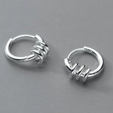 Small Chain Hoop Huggie Earrings Twist Cartilage Ear Buckles 925 Sterling Silver