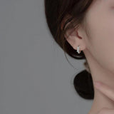 Small Chain Hoop Huggie Earrings Twist Cartilage Ear Buckles 925 Sterling Silver