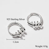Small Chain Hoop Huggie Earrings Twist Cartilage Ear Buckles 925 Sterling Silver