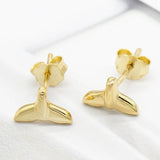 925 Silver Dolphin Tail Mermaid Earrings Wedding Jewelry