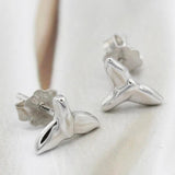 925 Silver Dolphin Tail Mermaid Earrings Wedding Jewelry