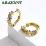 925 Silver 18K Round Hoop Earrings For Women