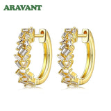 925 Silver 18K Round Hoop Earrings For Women