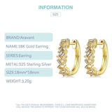 925 Silver 18K Round Hoop Earrings For Women