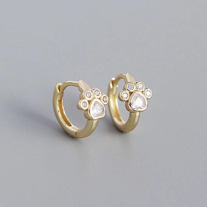 925 Silver Cat Claw Zircon Stud Earrings Bohemia INS Piercing Jewelry