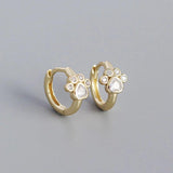 925 Silver Cat Claw Zircon Stud Earrings Bohemia INS Piercing Jewelry