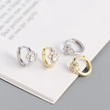 925 Silver Cat Claw Zircon Stud Earrings Bohemia INS Piercing Jewelry