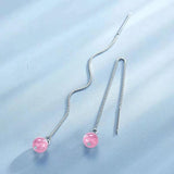 Somilia Style Box Chain Tassel Drop Earrings For Women Long Dangle S925 Silver