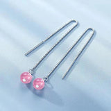 Somilia Style Box Chain Tassel Drop Earrings For Women Long Dangle S925 Silver