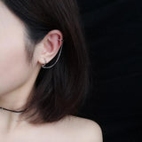 925 Silver Circle Long Chain Hoop Earrings for Women Punk Jewelry