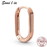 SOMILIA S925 Silver Earrings with Double-sided Diamond for Women