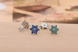 SOMILIA 3 Style Stud Earrings S925 Silver Screw Studs Antiallergic Body Jewelry