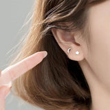 Trustdavis 925 Silver Star Moon Stud Earrings Mini Jewelry