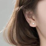 Trustdavis 925 Silver Star Moon Stud Earrings Mini Jewelry