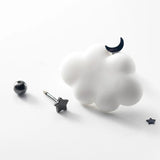 Trustdavis 925 Silver Star Moon Stud Earrings Mini Jewelry