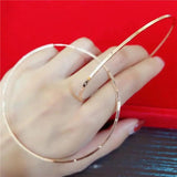14K Rose Gold Hoop Earrings for Women Minimalist Punk Jewelry Gift