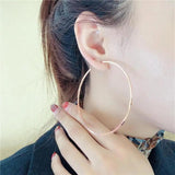 14K Rose Gold Hoop Earrings for Women Minimalist Punk Jewelry Gift