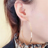 14K Rose Gold Hoop Earrings for Women Minimalist Punk Jewelry Gift