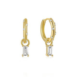 925 Silver Zircon Charm Dangle Earrings Shimmering Crystal Party Earrings