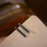 925 Sterling Silver Straight Line Earrings Unisex Men Women