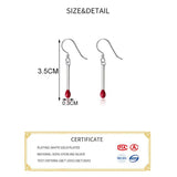 S925 Sterling Silver Red Matches Shape Drop Earrings Girl Family Jewelry Gift