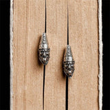 925 Sterling Silver Gothic Skull Earrings Vintage Jewelry