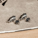 925 Sterling Silver Gothic Skull Earrings Vintage Jewelry