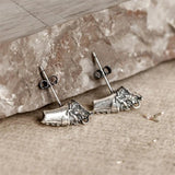 925 Sterling Silver Gothic Skull Earrings Vintage Jewelry